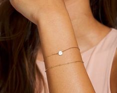 Personalized Initial Disk Bracelet Dainty Hand Stamped Disc | Etsy Dainty Hypoallergenic Rose Gold Name Bracelet, Simple Rose Gold Hypoallergenic Bracelets, Simple Rose Gold Hypoallergenic Bracelet, Minimalist Hypoallergenic Rose Gold Name Bracelet, Letter Charm Bracelet, Disc Bracelet, Bracelet Dainty, Letter Charm, Dainty Chain