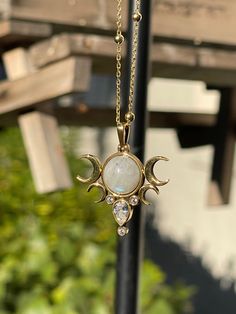 FIVE MOONS MOONSTONE, Phases, Hecate's Symbol Goddess Sterling Silver 925K Handcrafted Witchy Necklace With Beaded Chain.hecate Sign - Etsy Hecate Symbol, Witchy Necklace, Talisman Pendant, Charm Necklaces, Moon Jewelry, Moon Goddess, Silver Accessories, Beads And Wire, Jewelry Inspo