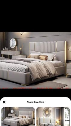 an image of a bedroom setting on the app store's webpage, with pictures and text below it