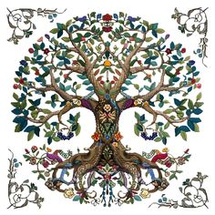 the tree of life has many colorful leaves