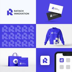 various logos and business cards designed to look like an appliance for retail stores