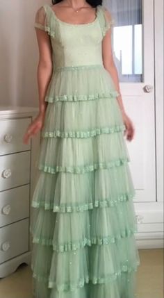 Long Green Prom Dress, Green Prom Dress Long, Green Prom, Green Tulle, Prom Dresses Vintage, A Line Prom Dresses, Sweet 16 Dresses, Green Prom Dress, Sweet Dress