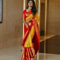 Elevate your wardrobe with these stunning heavy silk Sarees perfect for any Bollywood-inspired occasion! Stitch up to Size S-XL, these designer Sarees come with a heavy net blouse. Made in India by Bridal Gallery, these Sarees are sure to turn heads. #saree #sari #bollywood #indianwedding #ethnicwear  #eBay #eBayStore #eBaySeller #SariSaree #India #Doesnotapply #HeavyNet #Yellow #Women #BridalGallery #SareeBlouse Kanjivaram Sarees Silk, Saree Bollywood, Wedding Saree Blouse, Wedding Saree Blouse Designs, Indian Silk Sarees, Traditional Saree, Yellow Saree, Wedding Saree Indian, Bollywood Style