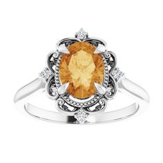 Victorian Oval Shape Citrine Ring Yellow Gold, Vintage Citrine Diamond Ring, Antique Orange Citrine Engagement Ring November Birthstone Ring, 1 13 Anniversary, Leo Gift For Her Birthstone: November Anniversary: 1, 13 Zodiac: Leo RING DESCRIPTION: Center Stone Type: Natural Citrine Center Stone Quality: AAA Center Stone Shape: Oval Shape Center Stone Measurement: 8x6mm Center Stone Carat Weight Approx: 1.20 Carat Total Carat Weight Approx: 1.25 Carat Accent Stone Type: Natural Diamond Accent Ston Oval Diamond Ring In White Gold With Gemstone Accents, Yellow Sapphire Ring With Oval Shape And Accent Stones, Yellow Oval Topaz Ring With Halo Setting, Heirloom Oval Sapphire Ring With Gemstone Accents, Oval Citrine Birthstone Ring With Center Stone, Oval Orange Topaz Ring With Center Stone, Oval Topaz Ring With Citrine Accents, Yellow Oval Sapphire Ring, Orange Oval Sapphire Ring