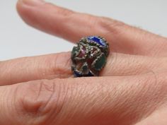 sterling silver and enamel ring - silver ring - ring for her - retro ring - vintage ring - ring for women - antique ring - old ring Very good condition. Interior diameter 1.7 cm. The size of that ring for UK and Australia is very close to M-1/2, US and Canada size very close to 6-1/2, Asia 13. Excellent gift for your girlfriend or wife in all occasions. All my packages are registered, you will receive at your house. You will be also provided with tracking number. Please ask if you have any quest Silver Open Enamel Ring, Silver Enamel Open Ring, Antique Enamel Ring As A Gift, Silver Open Ring With Enamel, Handmade Vintage Style Enamel Ring, Handmade Enamel Vintage Rings, Vintage Silver Enamel Ring For Wedding, Silver Sterling Vintage Enamel Ring, Greek Ring