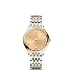 De VillE Prestige Quartz 34MM Classical Design, Gold Models, Yellow Gold Bracelet, Roman Numerals, The Prestige, Personalities, Omega Watch, Time Piece, Gold Bracelet