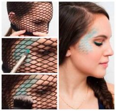 Mermaid Makeup Halloween, Dragon Makeup, Mermaid Costume Diy, Medusa Costume, Diy Lampe, Mermaid Diy, Halloween Makeup Looks, Mermaid Costume