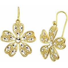 These handcrafted 10kt gold diamond-cut fashion flower drop earrings will be a classic addition to your jewelry collection. The beautiful diamond-cut design creates a classic look that will be the finishing touch to any outfit, day or night. It will make a stylish and elegant gift for your loved ones and is perfect for every occasion. Size: One Size. Color: Metal Type. Gender: female. Age Group: adult. Pierced Flower Shaped Earrings For Formal Occasions, Fine Jewelry Diamond Cut Flower Shaped Earrings, Pierced Flower-shaped Earrings For Formal Occasions, Formal Pierced Flower Shaped Jewelry, Formal Pierced Flower-shaped Jewelry, Elegant Earrings With Intricate Flower Design, Formal Diamond Cut Flower Shaped Earrings, Flower Shaped Diamond Cut Jewelry For Anniversary, Anniversary Jewelry With Diamond Cut In Flower Shape