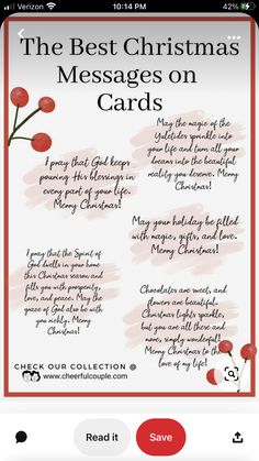 the best christmas messages on cards with red and white lettering, which reads merry christmas