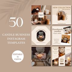 the 50 candle business instagram templates are available for use on any website or email