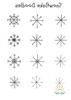 snowflake doodles for kids and adults to practice their skills on the snowy day