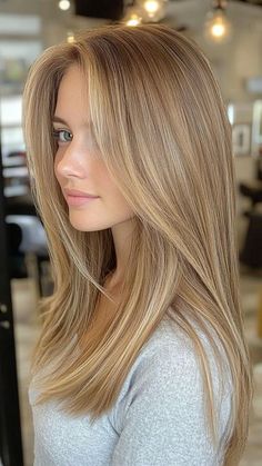 Highlights For Golden Hair, Hair For Grey Eyes, Natural Golden Balayage, Shade Of Blonde Hair Color, Highlights For Golden Blonde Hair, Blonde Brown Natural Hair, Whole Head Of Highlights, Blonde Highlights On Golden Brown Hair, Blonde Hair For Soft Autumn