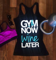 GYM Now WINE LATER #Workout #Tank Top Black with Teal by #NobullWomanApparel, for only $24.99! Click here to buy https://www.etsy.com/listing/235553378/gym-now-wine-later-tank-top-black-with?ref=shop_home_active_2 Gym Sportswear Activewear With Letter Print, Sportswear Activewear With Letter Print For Gym, Fitted Racerback Activewear With Letter Print, Sports Season Workout Tank Top With Letter Print, Racerback Activewear With Letter Print For Gym, Stretch Letter Print Tank Top For Gym, Gym Activewear With Letter Print And Athletic Fit, Stretch Activewear With Letter Print For Gym, Workout Activewear With Letter Print For Sports Season