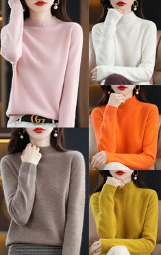 ⭐Feature:Cashmere Sweaters for Women,Ladies  wool sweater, Long sleeves, lightweight, classic solid color, French Elegant Half Turtleneck Design,will provide you with a stylish and elegant appearance. Elegant Long Sleeve Cashmere Sweater, Versatile Long Sleeve Cashmere Sweater, Winter Cashmere Soft Knit Turtleneck, Winter Cashmere Fine Knit Turtleneck, Long Sleeve Cashmere Soft Knit Turtleneck, Wool Sweaters, Cashmere Sweaters, Cashmere, Sweaters For Women