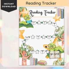 the reading tracker is shown with books and stars