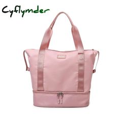 Cyflymder Fashion Waterproof Travel Duffle Bags For Women Large Capacity Lady Luggage Storage Bag Pink Nylon Travel Bag With Large Capacity, Pink Double Handle Travel Bag Large Capacity, Pink Large Capacity Duffle Bag For On-the-go, Luggage Storage Bag, Nylon Weekender Bag With Double Handle For On-the-go, Nylon Gym Bag With Luggage Sleeve, Rectangular, Pink China, Waterproof Travel Bag, Travel Shopping