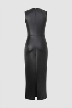 Sleek Black Sleeveless Mini Dress, Chic Knee-length Sleeveless Club Dress, Chic Sleeveless Knee-length Club Dress, Chic Sleeveless Knee-length Dress For Club, Sleek Sleeveless Knee-length Dress For Night Out, Chic Black Sleeveless Dress For Club, Chic Black Sleeveless Club Dress, Sleek Black Knee-length Sleeveless Dress, Fitted Black Sleeveless Lined Dress