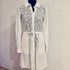 White Long Sleeve Collared Dress. Buttoned Up Front With Attached Belt. Never Worn Calvin Klein Fitted Dress For Day Out, Elegant Calvin Klein Dress For Day Out, Chic Calvin Klein Dresses For Day Out, Long Sleeve Collared Dress, Collared Dress, White Long Sleeve Dress, Calvin Klein White, Calvin Klein Dresses, Size 6 Dress