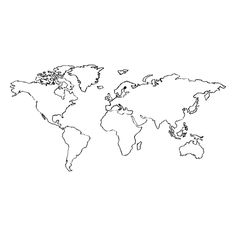 a black and white map of the world