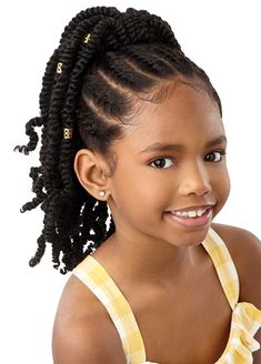 Outre Lil Looks Drawstring Pony - Gold Cuffed Bomb Twist 12 - Elevate Styles Needle Cornrows For Kids, Black Children Hairstyles, Twist Pony, Easy To Do Hairstyles, Drawstring Ponytail, Classic Hairstyles, Best Wigs, Twist Out, Back To School Hairstyles