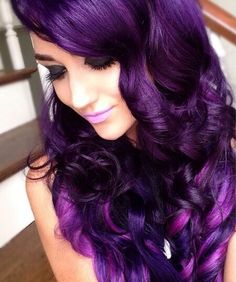 Violet Hair Color, Exotic Hair Color, Best Hair Color, Violet Hair, Beautiful Hair Color