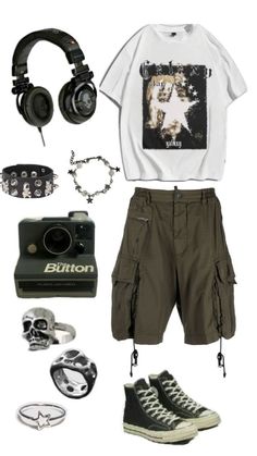 Grunge Skater Boy Aesthetic Outfits, Supernatural Aesthetic Outfit, Outfit Ideas Masc, Goblin Core Aesthetic Outfits, Outfits For Ocs, Grunge Boy Style, Dad Fits, Gay Outfits, Punk Style Outfits