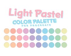 the light pastel color palette for procreate