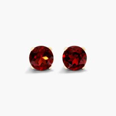 14K Yellow Gold Garnet Birthstone Earrings-8341101y14 Daily Wear Studs, Stud Earrings Wedding, 3d Material, Diamond Solitaire Earrings, Garnet Birthstone, Wedding Earring, January Birthstone, Gold Stud Earrings, Garnet Earrings