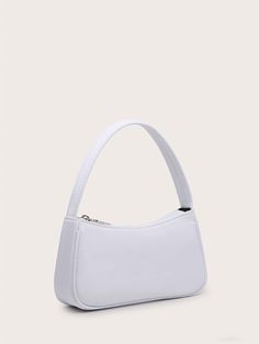 White Elegant   Nylon Plain Baguette Bag Embellished   Women Bags Minimalist Street Style, Vacation Bag, Minimalist Bag, Baguette Bag, Purple Bags, Animal Fashion, Shoulder Tote Bag, Bag Bag, Trendy Fashion Women