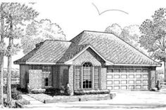 this is an artist's rendering of the front elevation of these ranch house plans