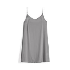 Slip into softness with our Comfy Cami Dress. Made from our breathable fabric to keep you cool, this will become your go-to sleep dress for warm weather Gray V-neck Mini Dress For Summer, V-neck Slip Dress For Summer Loungewear, Casual V-neck Slip Dress For Sleep, Casual Summer Mini Dress For Sleep, Summer V-neck Stretch Nightgown, Casual Mini Dress With Built-in Bra For Daywear, Comfortable Solid Color Summer Sleepwear, Comfortable Summer Sleepwear In Solid Color, Summer Solid Color Nightgown For Loungewear