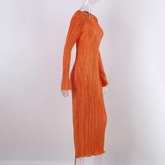 This Vibrant Long Sleeve Ribbed Maxi Dress is perfect for a day out at the mall or a fancy night on the town with some friends. It’s easy to wear, comfortable, and perfect for any occasion. Orange Stretch Bodycon Dress With Long Sleeves, Orange Long Sleeve Stretch Bodycon Dress, Orange Fitted Long Sleeve Maxi Dress, Fitted Orange Long Sleeve Maxi Dress, Summer Long Sleeve Ribbed Midi Dress, Orange Ribbed Dress For Spring, Spring Orange Ribbed Dress, Ribbed Maxi Dress, Night On The Town