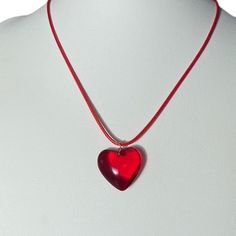 ❤️ Lovely Red Heart Glass Necklace, Heart Jewellery, Glass Pendant Necklace, Gift for her,  Made to order * Length: 45cm + 5cm extension * Thickness: 1.5cm  * Pendant size: 2.4cm It comes with gift wrapped🎁 Free tracked shipping in the UK🚛 Shipped same or next business day🤍 Message me anytime for any questions💙   All necklaces can also be made shorter or longer length.            Please message me separately ❤️ Follow us on Instagram: blueminglondon ❤️ Free Earrings, Glass Pendant Necklace, How To Make Shorts, Handmade Bows, Huggie Hoop Earrings, Glass Necklace, Gorgeous Necklaces, Star Necklace, Heart Jewelry