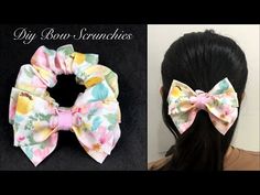 Scrunchies Sewing, Diy Crafts Butterfly, Hair Ties Tutorial, Fabric Hair Bow, Girls Hair Bows Diy, Fabric Hair Bows