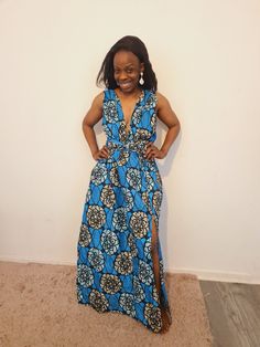 Ankara infinity dress This dress can be tied in an infinite amount of ways, you have to be inventive and innovative, stylish and confident to nail this dress. This beauty will make you look super gorgeous and beautiful with the perfect accessories and ensemble. The waist is purely stretchy thus no hassles or zips or difficulty in wearing. It's super comfy, easy to wash and wear. Material: Cotton Color: Multicolor Pattern Type: Ankara Fabric: Fabric has no stretch Elastic waistband Front/side slits Care Instructions: Machine Wash and Air Dry/Dry Clean Blue Ankara Fabric Maxi Dress, Ankara Fabric Maxi Dress For Party, Party Ankara Fabric Maxi Dress, Ankara Infinity Dress, Gown Ankara, Infinity Gown, Dress African Print, Ankara Gown, Dress African