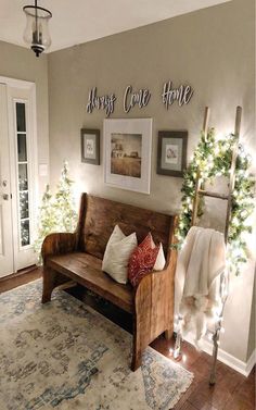 a living room filled with furniture and christmas decorations