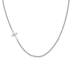 This small Latin cross on a fine chain creates a beautiful statement of faith. Available in sterling silver or 14K gold. Statement Of Faith, James Avery, Chains Necklace, Cross Necklace, Sterling Silver, Chain, Silver, Gold