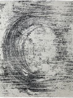 an abstract black and white painting on paper