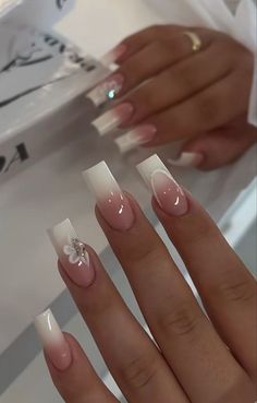 Girly Acrylic Nails, Her Nails, Simple Acrylic Nails, Short Square Acrylic Nails, Bling Acrylic Nails, Acrylic Nails Coffin Short, Short Acrylic Nails Designs