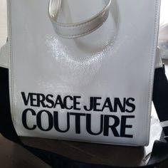 Versace Jeans Couture Tote Bag W/Strap Versace Jeans Couture Shoulder Bag, Couture Bags, Versace Jeans Couture, Versace Jeans, Womens Tote Bags, Versace, Color White, Size 10, Tote Bag