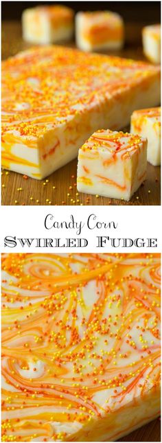 candy corn swirlled fudges are an easy dessert recipe