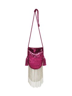 Be the star of the show with the Constellation Bag in Fuschia. Featuring hand applied sequins, playful tassles and a sparkling fringe trim, this heavily bedazzled bag takes glam accessories to the next level! Shipping and Returns This product can be returned/exchanged within 20 days of receiving the item. All orders are dispatched from our Sydney, Australia warehouse. SHIPPING EST. TIMEFRAME FREE FOR ORDERS OVER International: DHL EXPRESS 3-5 Business days $250 Domestic: Aus Post EXPRESS 2-3 Bus Festive Evening Bags With Tassels, Festive Celebration Bags With Tassels, Festive Party Bags With Tassels, Pink Bags For Evening And Festivals, Festival Party Bags With Tassels, Party Bags With Tassels For Festivals, Pink Embellished Shoulder Bag For Party, Festive Pink Embellished Bag, Festive Pink Embellished Bags