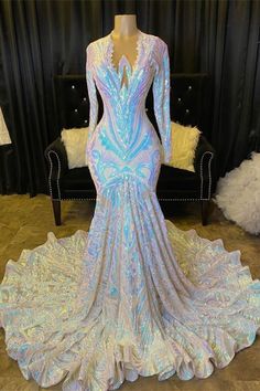 Mermaid Asymmetrical Sequined Floor-length Long Sleeve Appliques Lace Prom Dress Long Sleeve Prom Dress Mermaid, Long Sleeve Mermaid Prom Dress, Prom Dress Mermaid, Robes D'occasion, Prom Dresses Long Mermaid, Mermaid Prom Dress, Mermaid Sequin, Dress Mermaid, Long Sleeve Prom