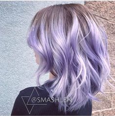 Silver Purple Hair, Longbob Hair, Purple Ideas, Highlights Silver, Purple Hair Color