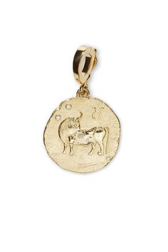 AZLEE-Of The Stars Taurus Coin-YELLOW GOLD Marissa Collections, Large Clothes, Yellow Color, Personalized Jewelry, Personalized Gifts, Coin, Fine Jewelry, Gifts For Her, Yellow Gold