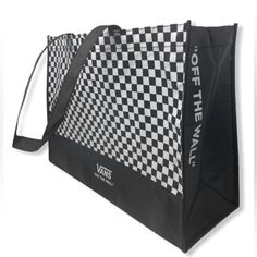 Vans Reusable Bag Polypropylene Durable Double Handle 11" Handle Drop 14" H X 18" W X 6" D Smoke/Pet Free Vans Bags, Vans Hats, Mens Snapback Hats, Van Accessories, Vans Black And White, Vintage Flats, Oakley Men, Vans Black, Vans Off The Wall