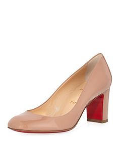 Christian Louboutin Cadrilla Patent Block-Heel Red Sole Pump Sharp Dressed Man, Red Sole, Bergdorf Goodman, Girly Girl, Top Designers, Pump Shoes, Christian Louboutin Pumps, Pumps Heels, Neiman Marcus