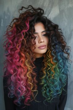 70+ Gorgeous Hair Color Trends For 2024 Holographic Hair, Pride Festival, Festival Ideas, Rainbow Hair Color, Long Hairstyle, Gorgeous Hair Color, Hairstyle Inspiration, Fun Hair, Trendy Hair