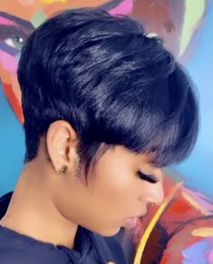 Short Straight Haircuts Black Women, Pixie Hair Cuts Black Women, Pixie Haircut For Black Women Round Face, Grown Out Pixie Black Women, Braid Hairstyle Ideas, Pageboy Haircut, Waterfall Braid Hairstyle