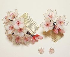 Cherry Blossom Hair, Chinese Hair Accessories, Kawaii Accessories, Magical Jewelry, Hair Combs, Fancy Jewelry, Head Accessories, Fantasy Jewelry, Girly Jewelry